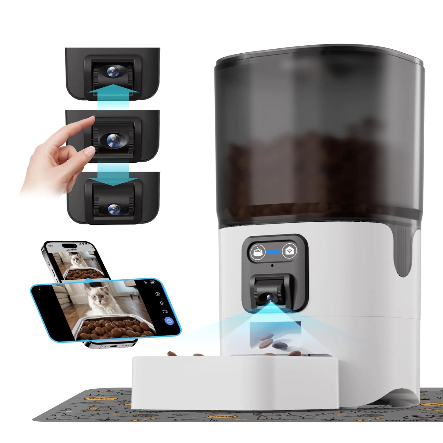 Smart WiFi Pet Feeder with HD Camera & App Control – 6L Automatic Food Dispenser for Cats & Dogs