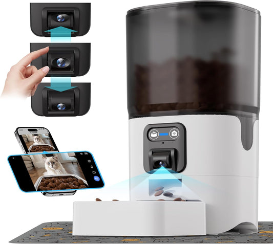 Smart WiFi Pet Feeder with HD Camera & App Control – 6L Automatic Food Dispenser for Cats & Dogs