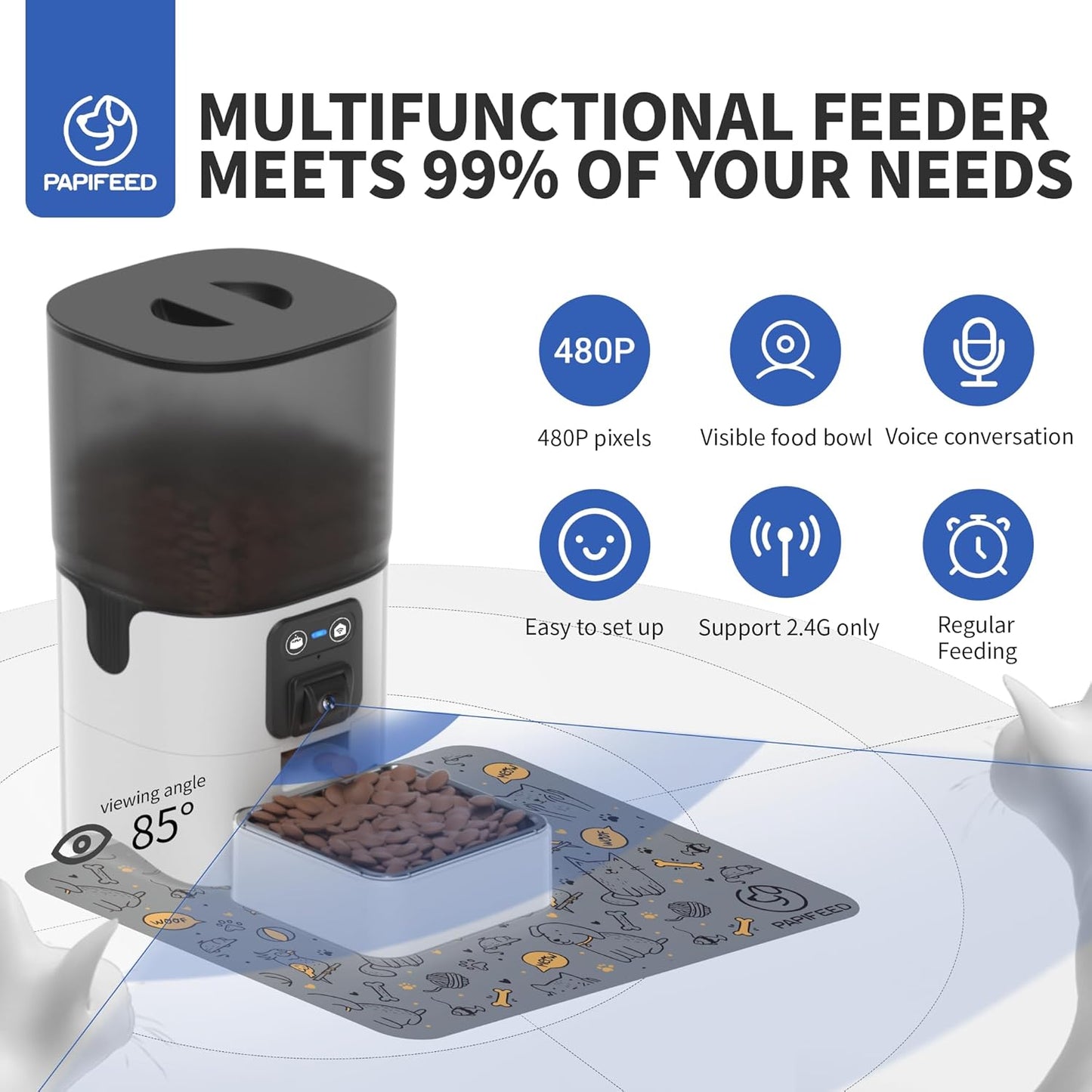 Smart WiFi Pet Feeder with HD Camera & App Control – 6L Automatic Food Dispenser for Cats & Dogs